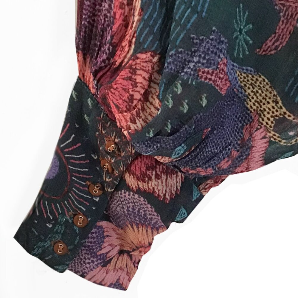 FARM RIO Mixed Prints Button Down Maxi Dress In Mix Print - Picture 8 of 16